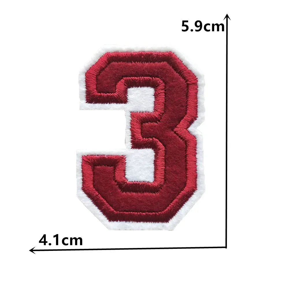 Three color Arabic numeral embroidery DIY cloth patch Hot melt adhesive ironing clothing patch embroidery patches for clothing