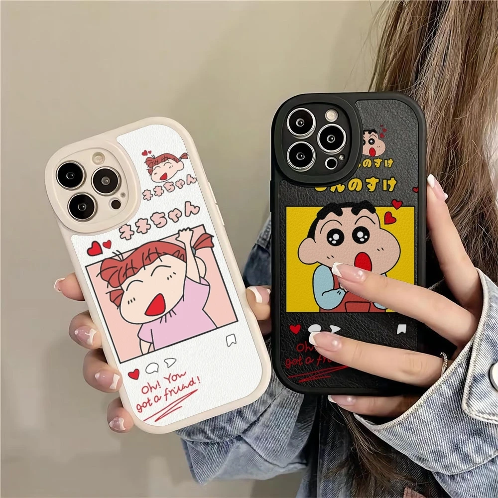 

Crayon Shin-chans Phone Case For iPhone 16 15 14 13 11 12 Pro Max Mini X XR XS 8 Plus serene hot 2024 silicone shell cover