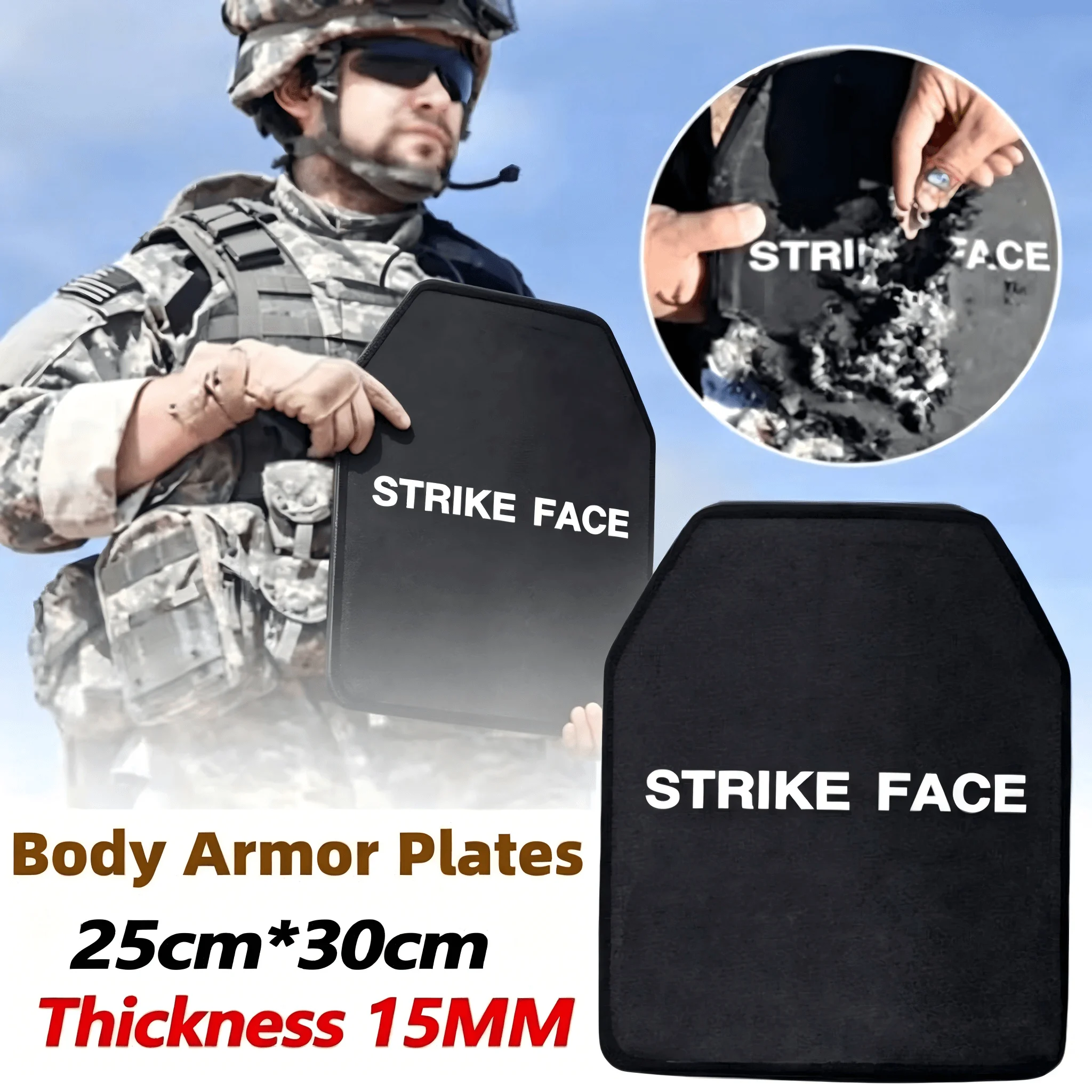 Body Armor Plat Pure PE25X30CM Level 3 Protective Plate Tactical Insertion Board Backpack Deck Tactical Vest