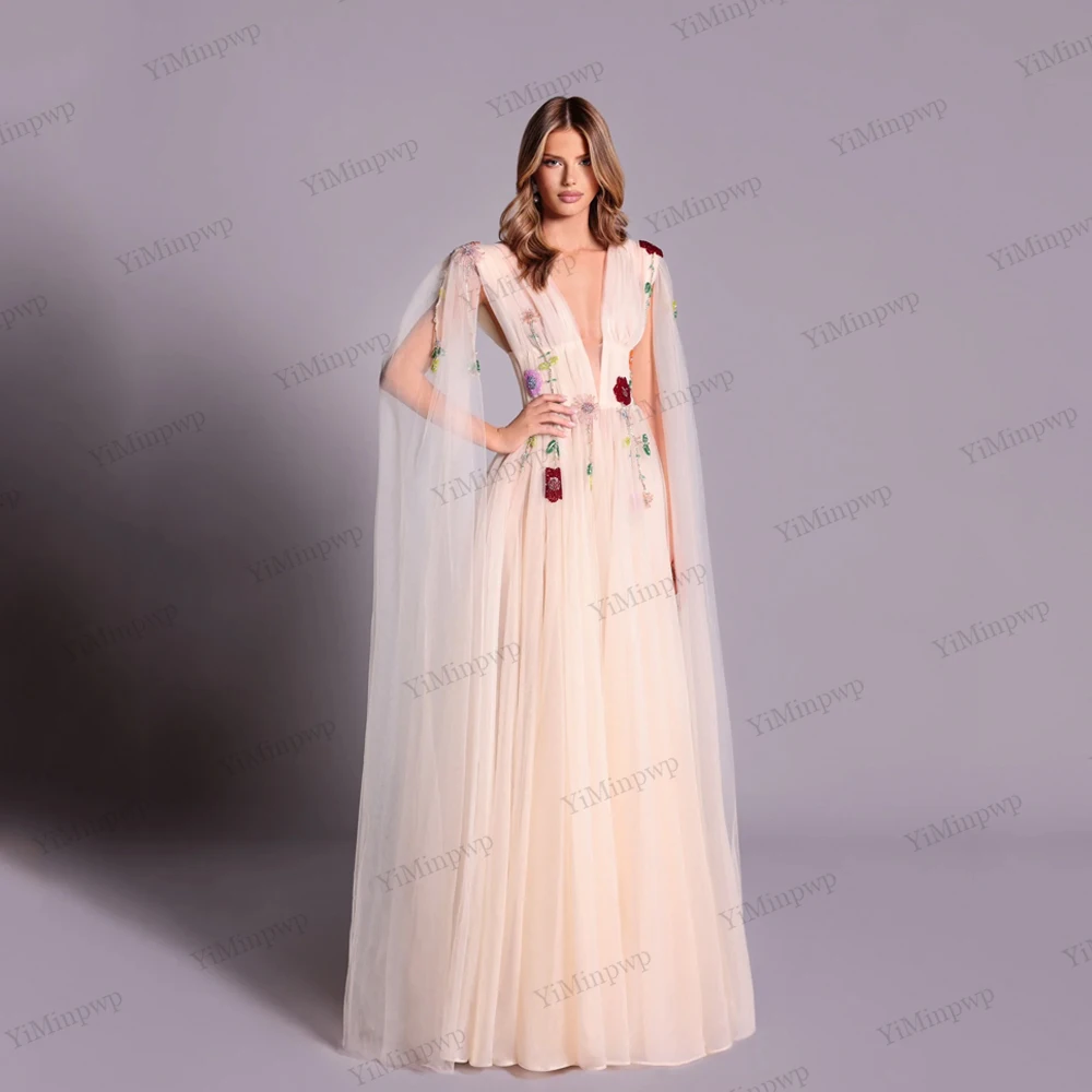 الزهور فساتين لحضور الحفلات الموسيقية الخامس الرقبة الزهور الشمبانيا فستان عيد ميلاد للمرأة بلا أكمام ألف خط عارية الذراعين طول الأرض مخصص