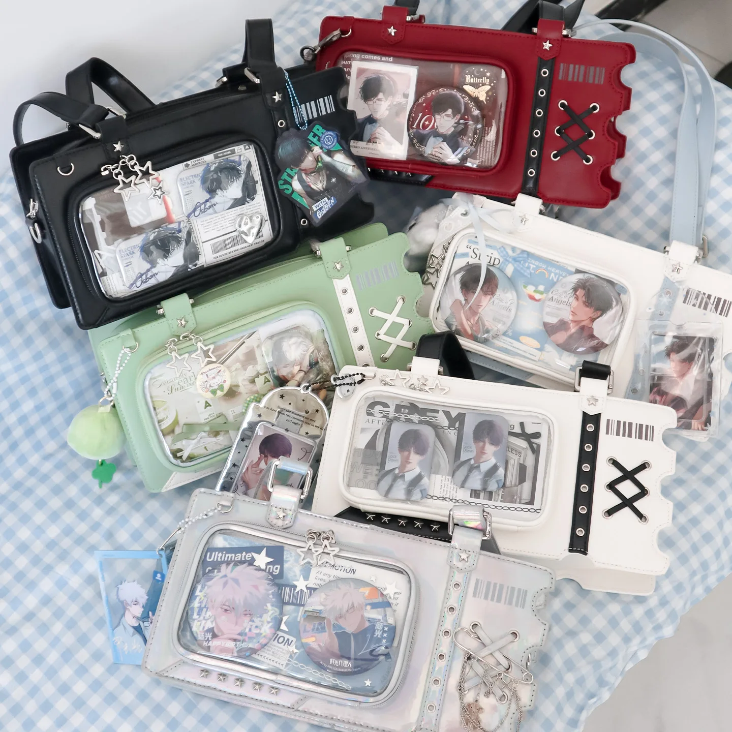 Original Japanese Small Capacity Lta Bag Daily Transparent Cute Girl Bags Laser Kawaii Student Y2K Single Shoulder Bag for Women