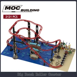 GBC Sport Big Beach MOC Roller Coaster DIY Assembly Building Blocks Bricks Model Puzzle Collection Toys Kids Birthday Gift