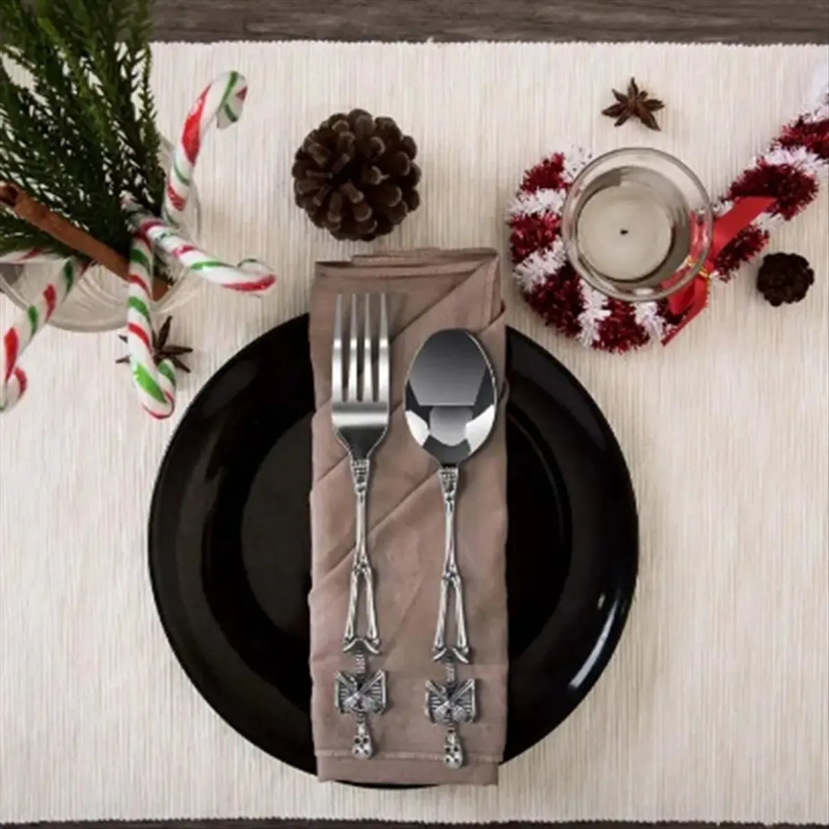 【TODAY-BUY】Halloween Fork Skeleton Skull Handle Tableware Vintage Dinner Table Flatware Set Christmas Gifts A