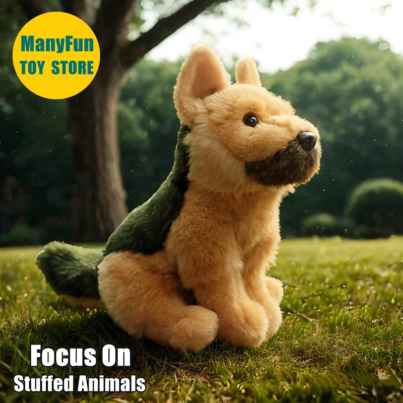 

Realistic German Shepherd Plush Toy - Lifelike German Shepherd Dog Stuffed Animal, Cute Wolfhound Plushie Simulation Doll Gift