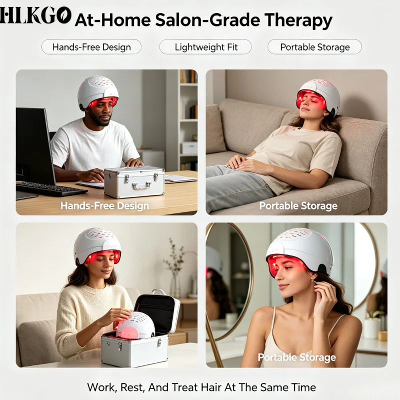 Hair Regrowth Laser Cap 650nm LLLT Anti Hair Loss Helmet for Men Women Alopecia Areata Baldness Treatment Home