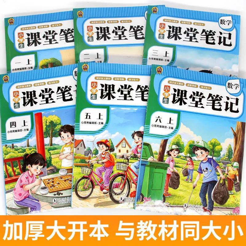 Elementary school math classroom notes, synchronous textbook interpretation for grades 1-6, teaching aids