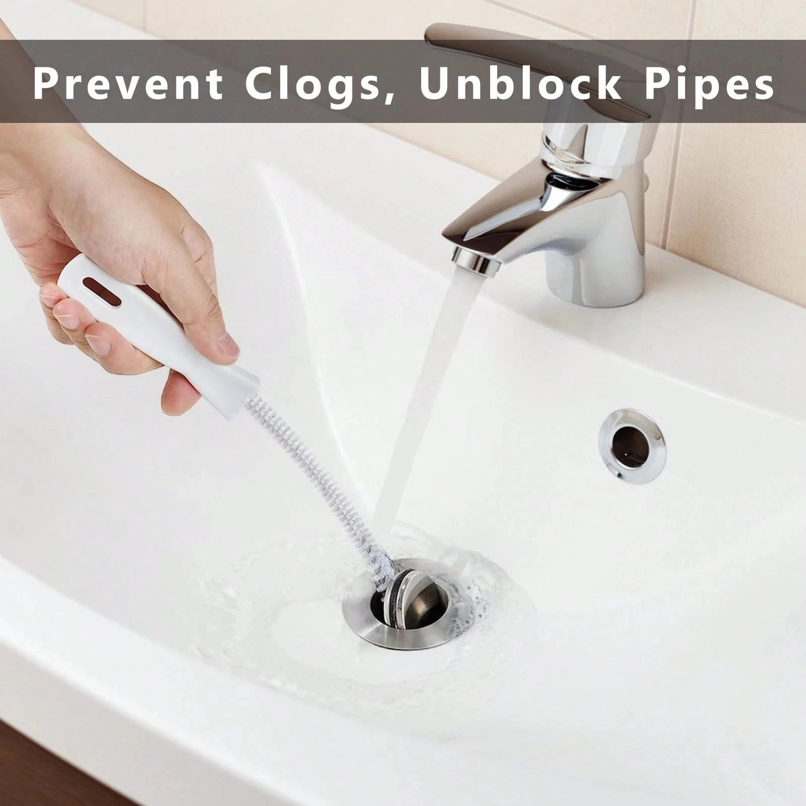 

1 drainage cleaning tool, including a pipe rod and brush, suitable for unclogging sink and shower drains, can effectively capture hair and clean pipes, suitable for kitchen and bathroom use