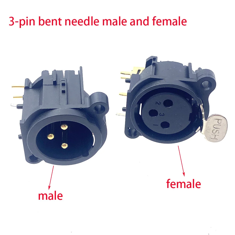 10 sztuk XLR wtyk i gniazdo 3Pin XLR wtyk męski i gniazdo żeńskie do montażu na panelu podwozie 3 piny kwadratowy kształt Adapter złącza XLR