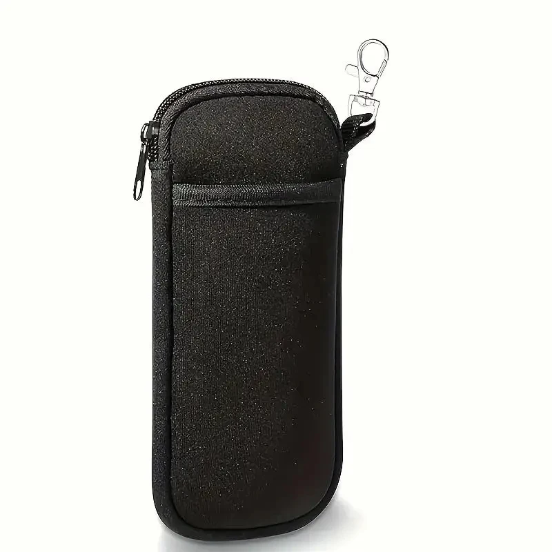 Portable Zippered Soft Eyeglass Case Sunglasses storage bag with hanging buckle Zipper glasses case Protective glasses storage c image 6