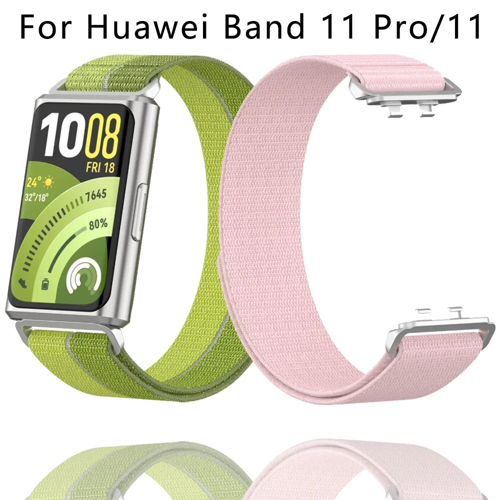 Zweifarbiges Nylonarmband für Huawei Band 11 11 Pro, atmungsaktives, bequemes Armband, Uhrenarmband für Huawei Band 11 Pro, Zubehörband