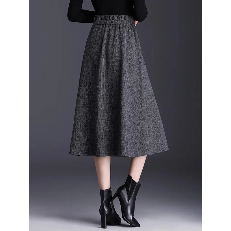 SUCH AS SU-Jupe plissée en cuir pour femme, taille haute, mi-longue, noir, café, S, M, L, XL, média, 3XL, automne, hiver, nouveauté