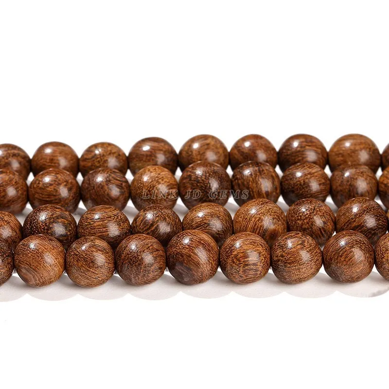 Naturholz Perle Gold Seide Sandelholz runde Buddha Perle 6 8 10mm Pick Größe für Schmuck machen DIY Halskette Armband Zubehör