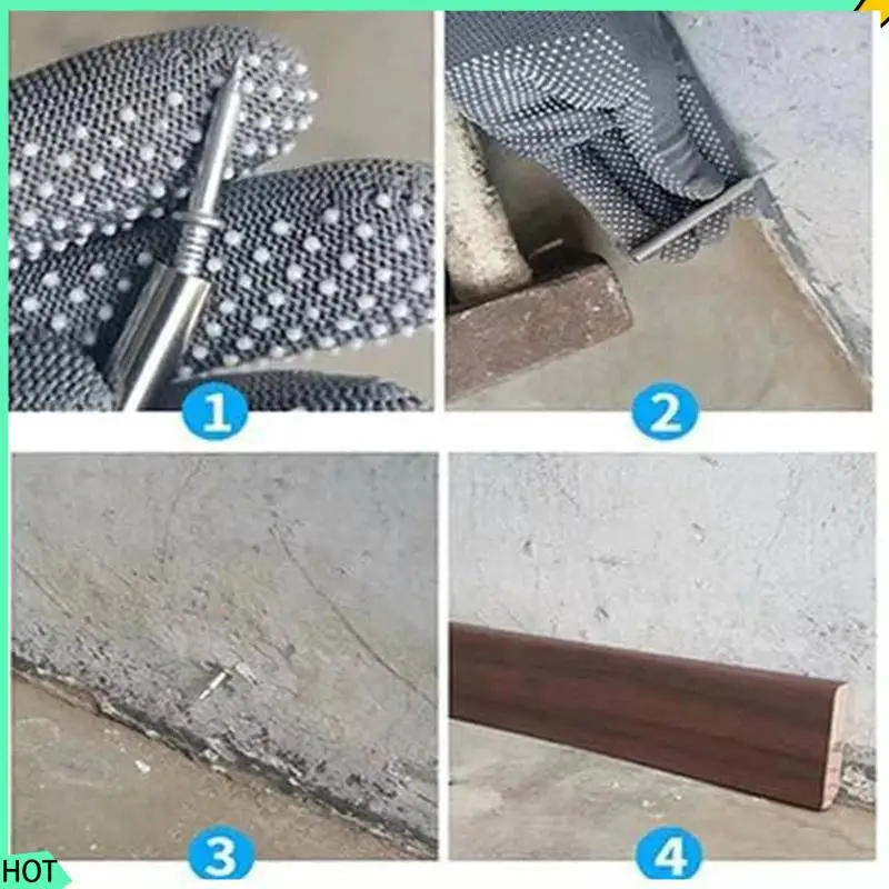 AWAH 300 Uds. De hilo de rodapié de doble cabezal, clavo sin costuras, línea de rodapié sin marcas, clavo sin costura con herramienta de manga para uñas