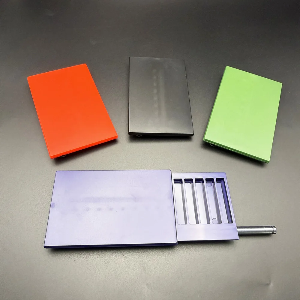 

1 шт. пластиковый портсигар с металлической трубкой 8 шт. коробка со слотом для карт роскошная дорожная коробка для хранения одноцветная коробка красный черный зеленый фиолетовый