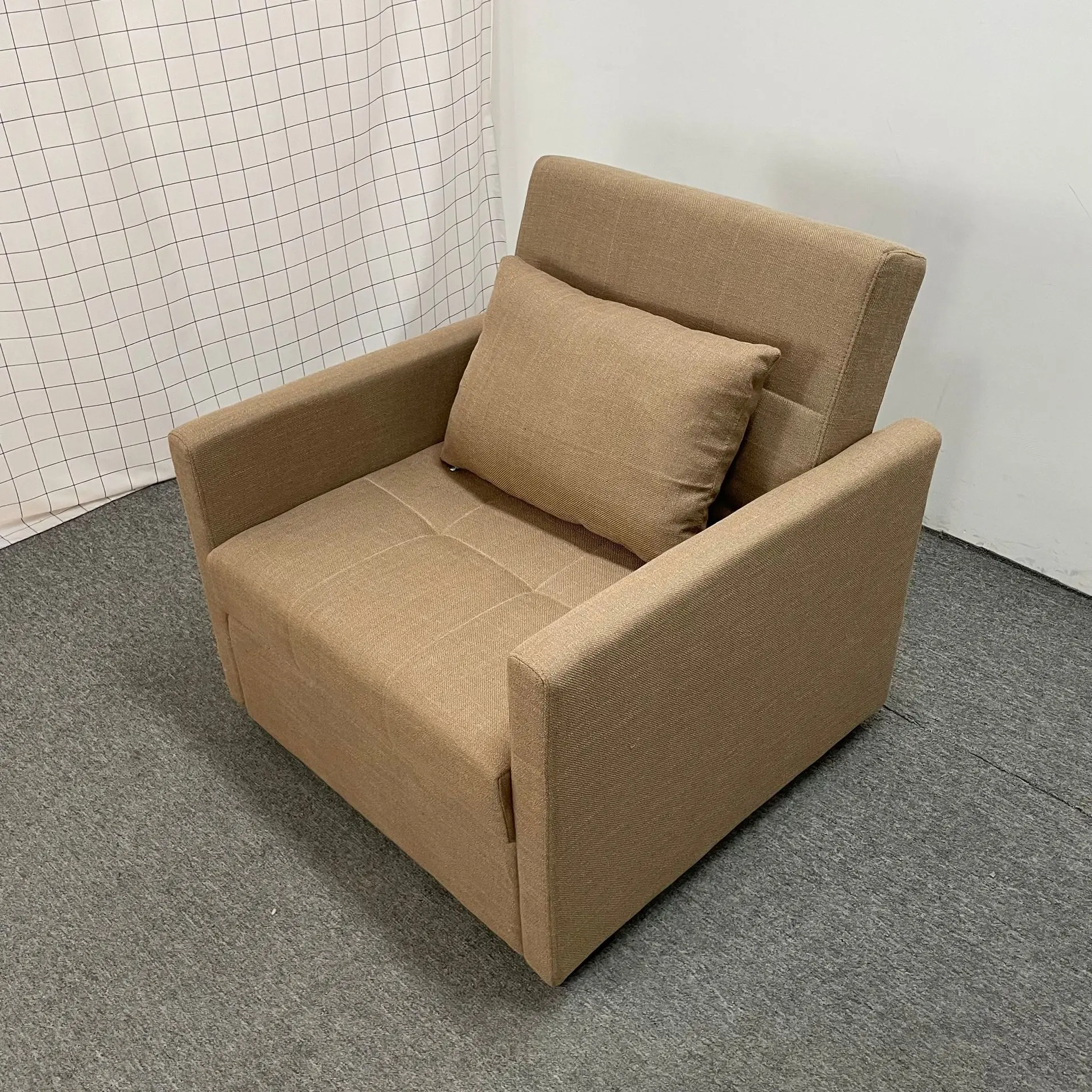 Multifunctional dual-purpose sofa, bed fabric escort bed single small apartment