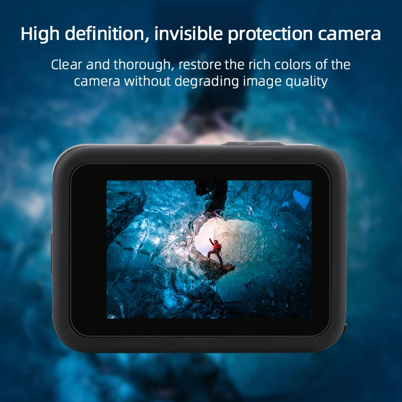 Protetor de tela de vidro temperado para gopro 10 câmera lente película protetora acessórios da câmera ação 2 conjunto