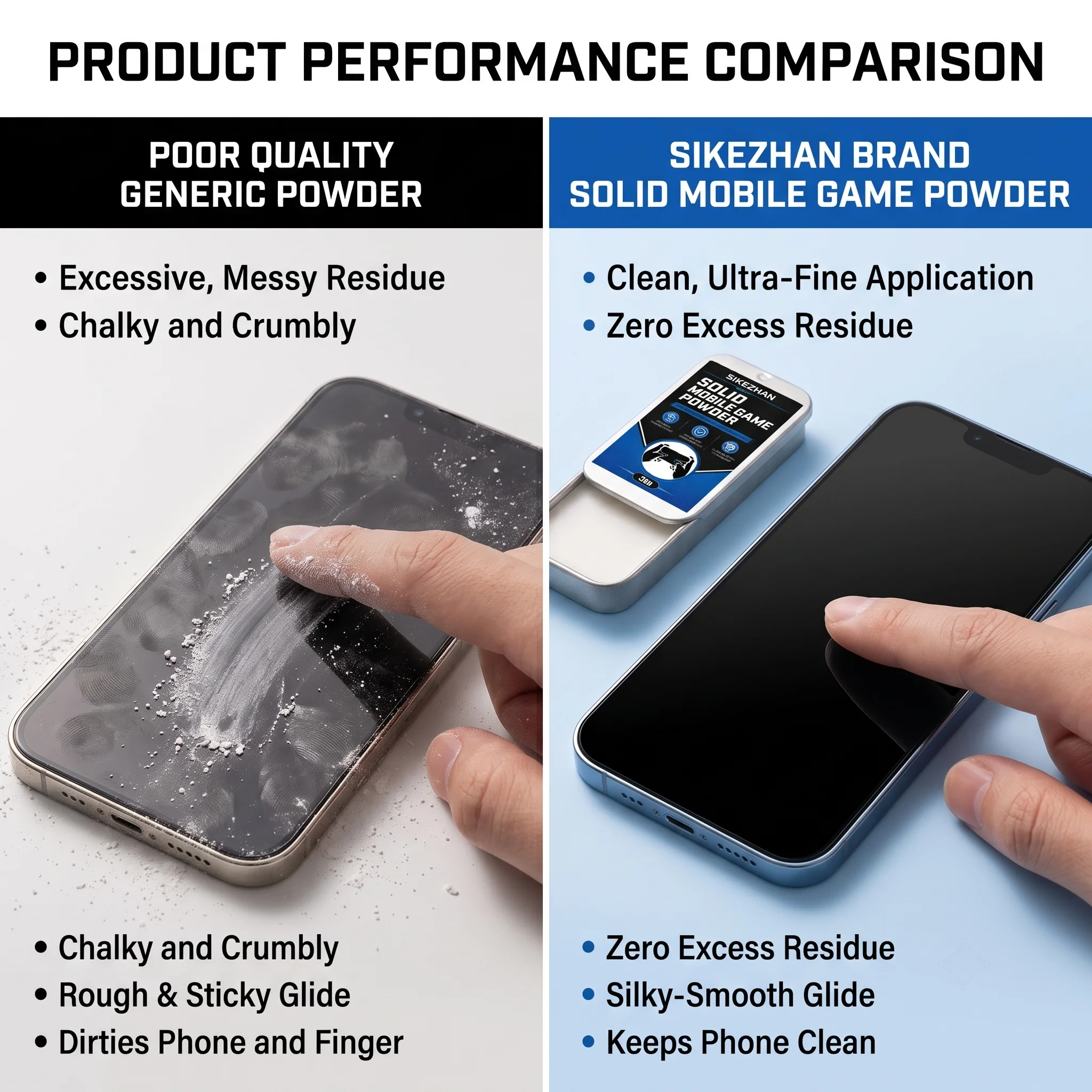 SIKEZHAN Hydrophobic Gaming Finger Coating, Anti-Sweat Smooth Control Liquid Powder for  Mobile Gamers 30g