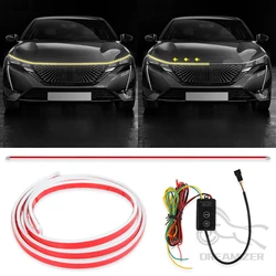 Universal 12V LED Scan Starting Car Hood Decorative Lamp Car Daytime Running Light DRL Dynamic Auto Tuning Headlight Strip