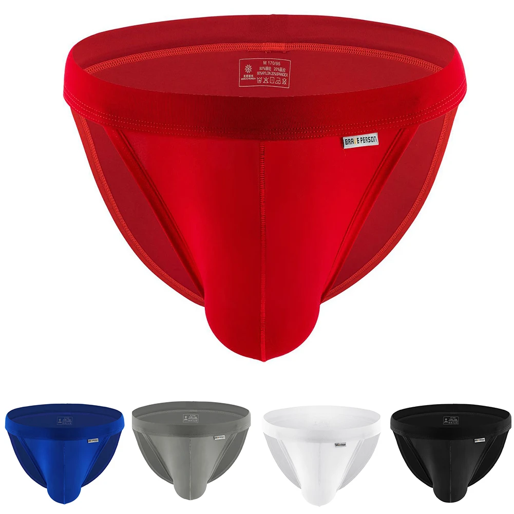 

Men's Jockstrap Briefs Panties Low Waist Breathable Pouch Underwear Elastic Soft Man's Underpants Undershorts