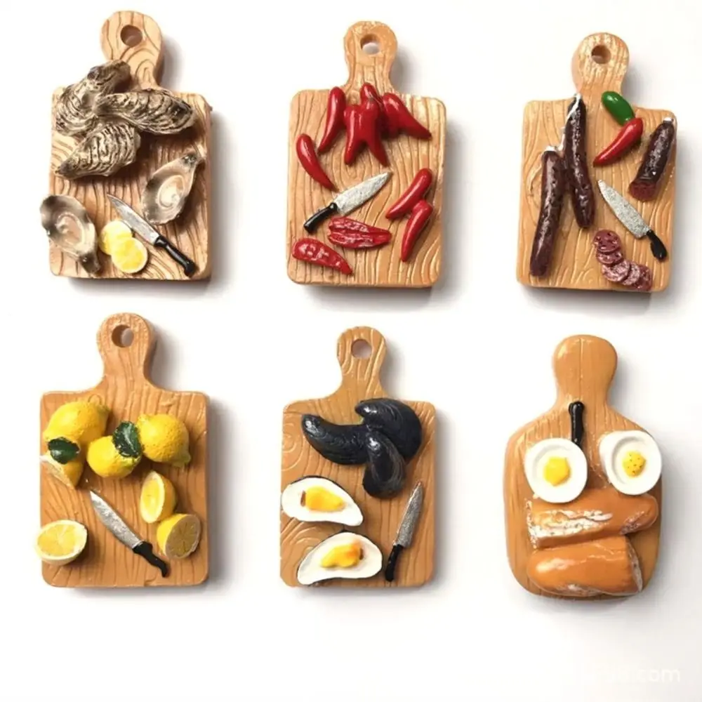 

Cartoon Cutting Board Simulation Cutting Board Chic Design Mini Kitchen Refrigerator Magnet 3D Cute Resin Food Toys Home Decor
