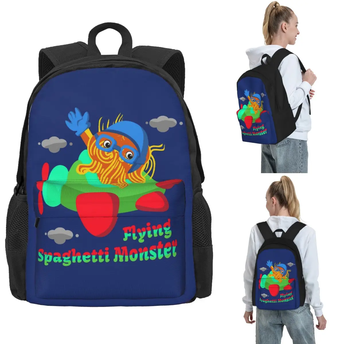 Flying Spaghetti Monster Backpack Hot Sale Daypack Large Capacity Kids BookBag School Bag Shoulder Bags for Men Women