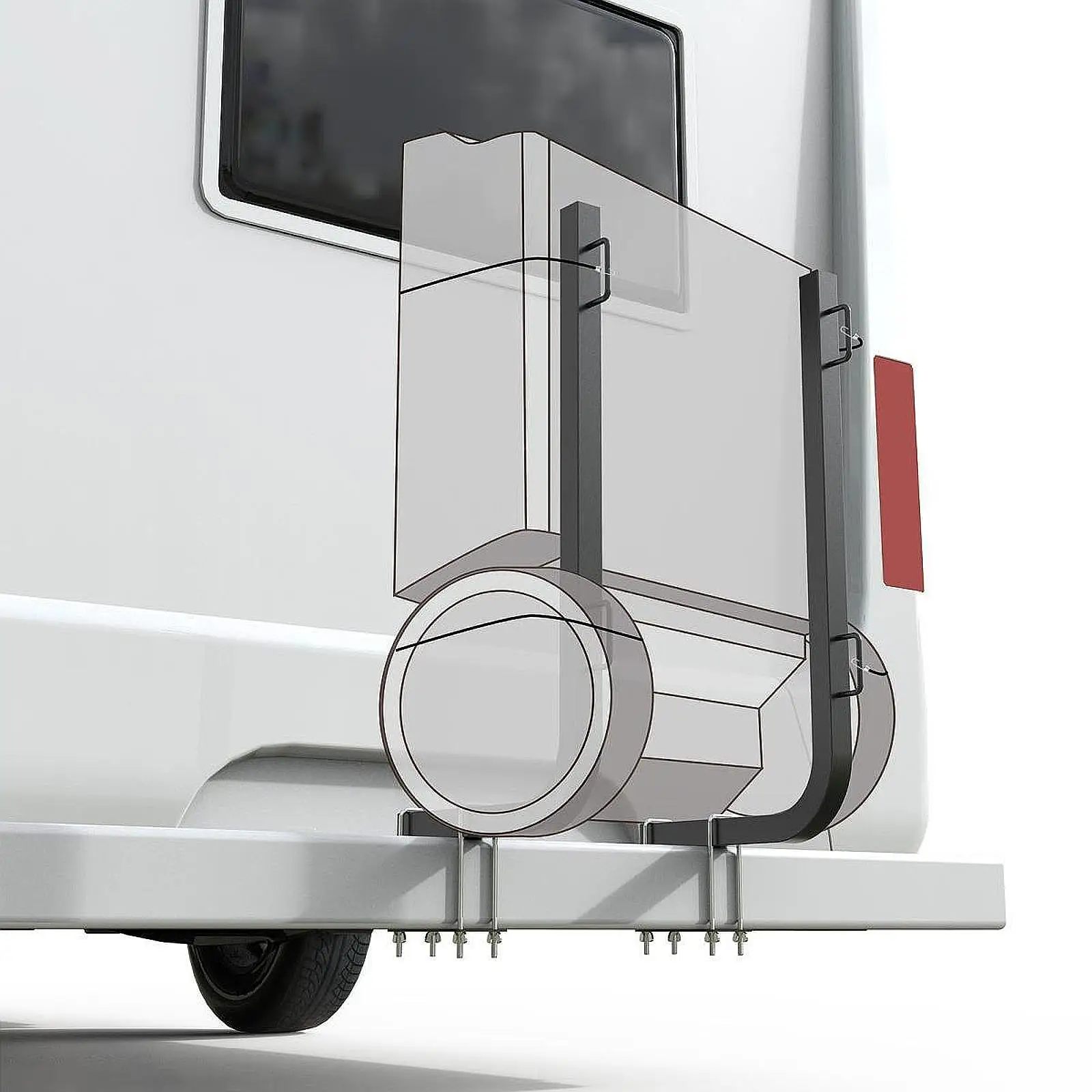 

2x Generic RV Bumper Racks Convenient with Heavy Duty Straps Practical Sturdy Water Tank Brackets for Outdoor Trip Caravans