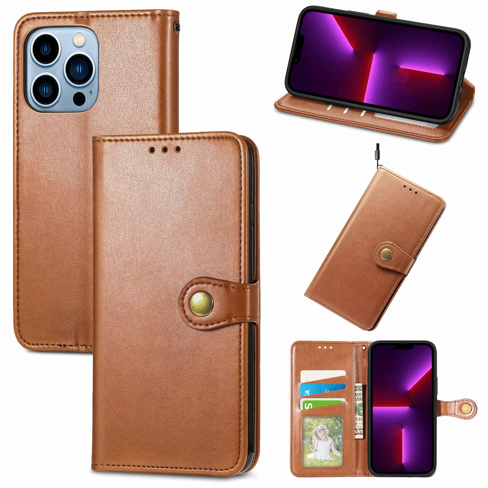 Z Flip 2 3 Business Leather Flip3 Case For Samsung Galaxy Flip2 S22 S21 S20 Ultra PLUS Fe NOTE 20 card Wallet Phone Cover