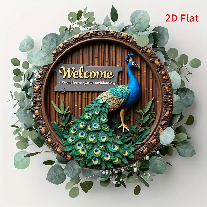 2D Flat, [2Dflat] 1pc 20X20Cm Vintage Style Welcome Sign Wooden Wall Art – Bedroom, Kitchen, Dining Room, Bar Decor – Unique Des