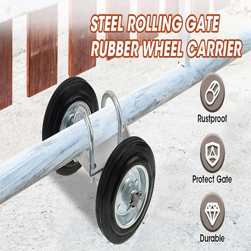 

Sliding Gate Rollers 600 Lb Capacity Rubber Sliding Gate Wheel High Load Capacity Plate Caster Heavy Duty Hardware Accessories