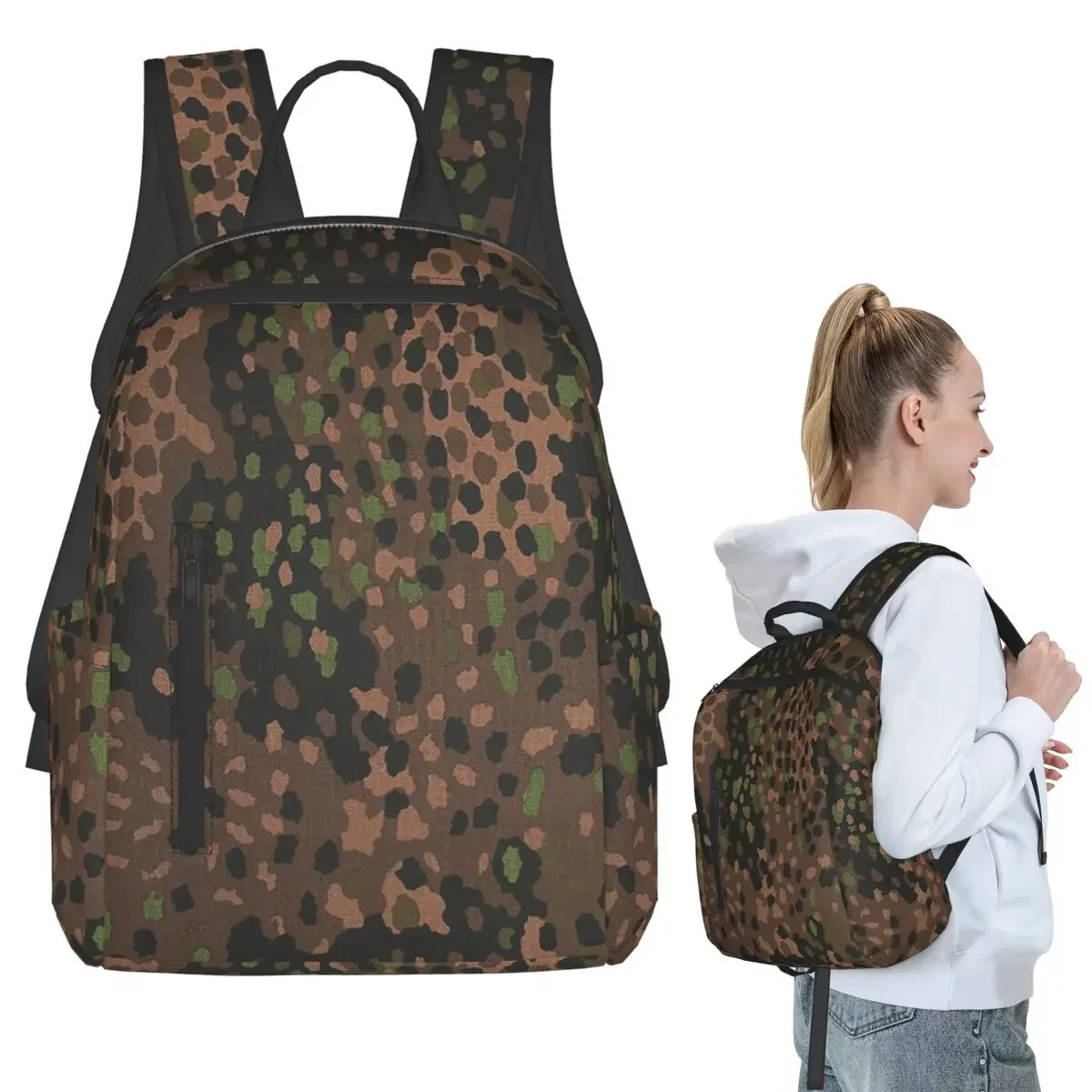 Splintertarn German  Camouflage Army Military Camo Backpack Student BookBag Children School Bag Laptop Shoulder Bags Boys Girls