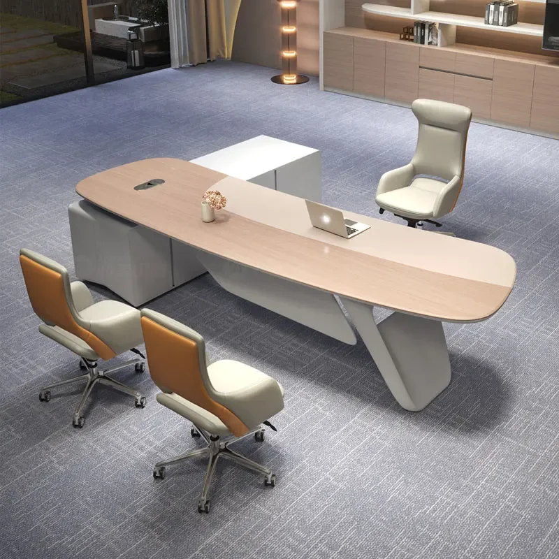 Boss Executive Office Desk Corner Combination Minimalist Wooden Computer Desks Reading Reception Escritorio Office Furniture