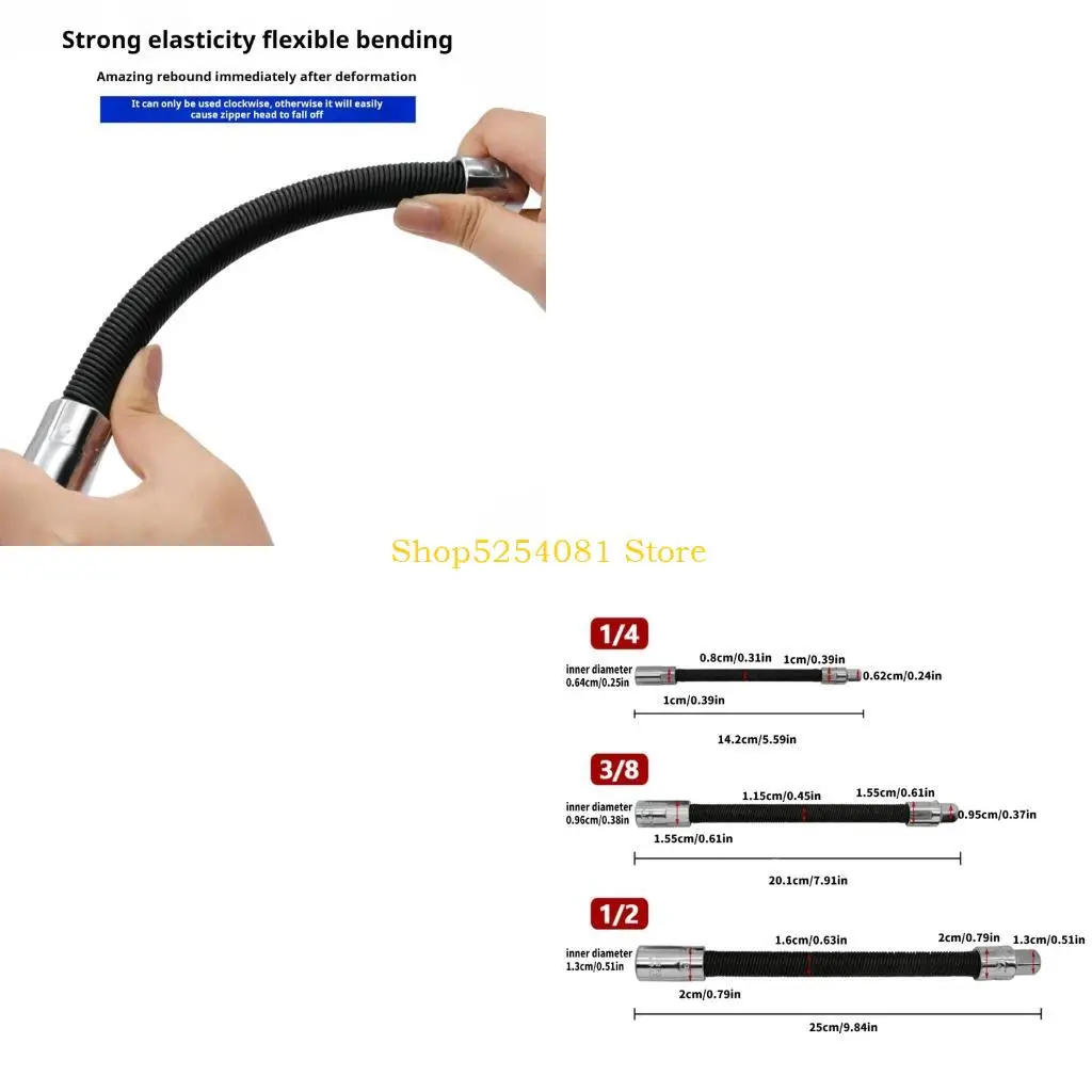 AXYC 3Pcs Industrial Flexible Extension Bar 1/2Inch 1/4Inch 3/8Inch Drive