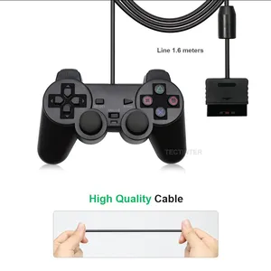 Transparent Color Wire Controller für PS2/PS1 -Konsole -Vibration Joystick Gamepad JoyPad für Sony PlayStation2 Commander 10 Hauptverkaufsbotos kontrollieren PS2 - №4