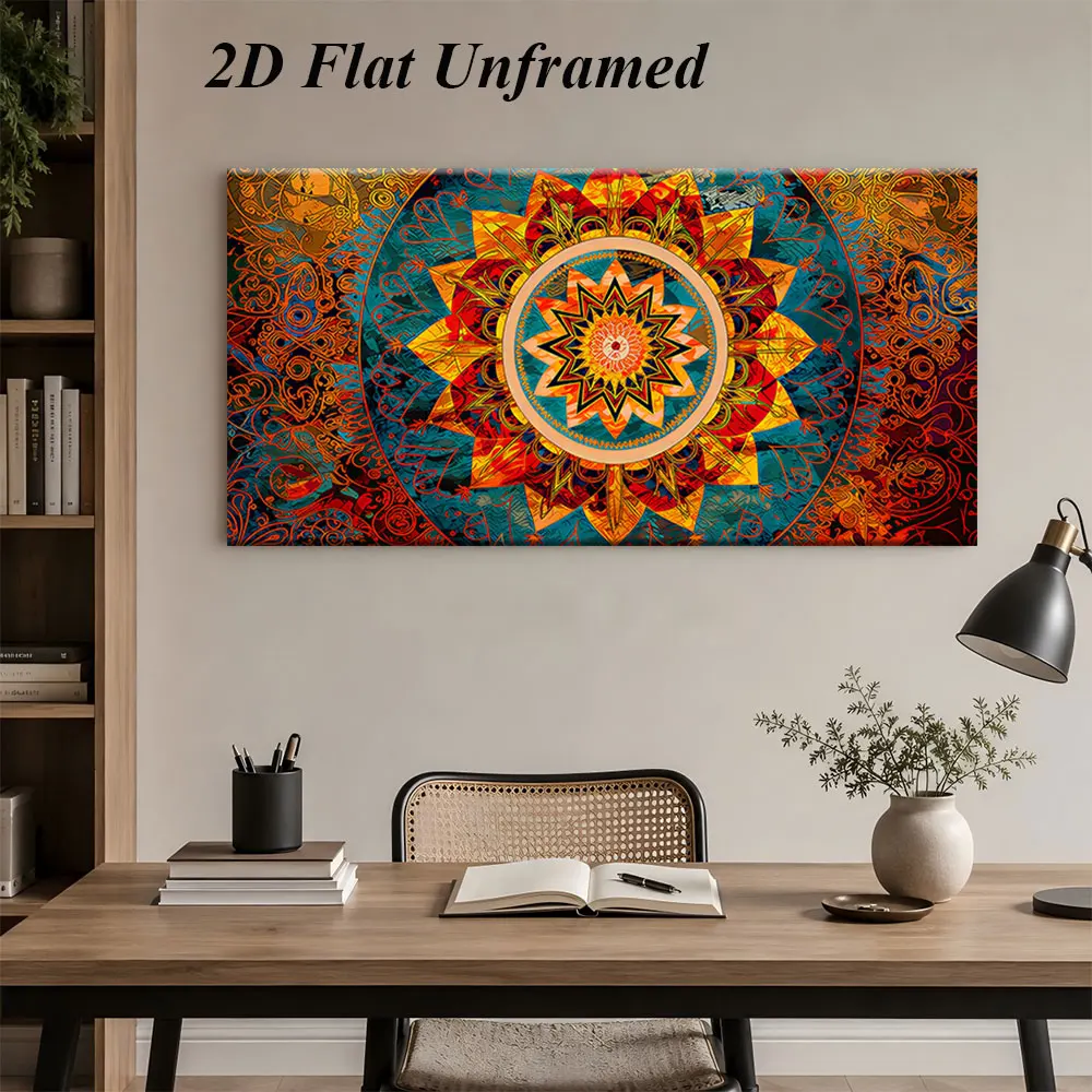 (1PC Unframe)1 modern ethnic style abstract geometric decoration painting, living room entrance background wall art painting, cr