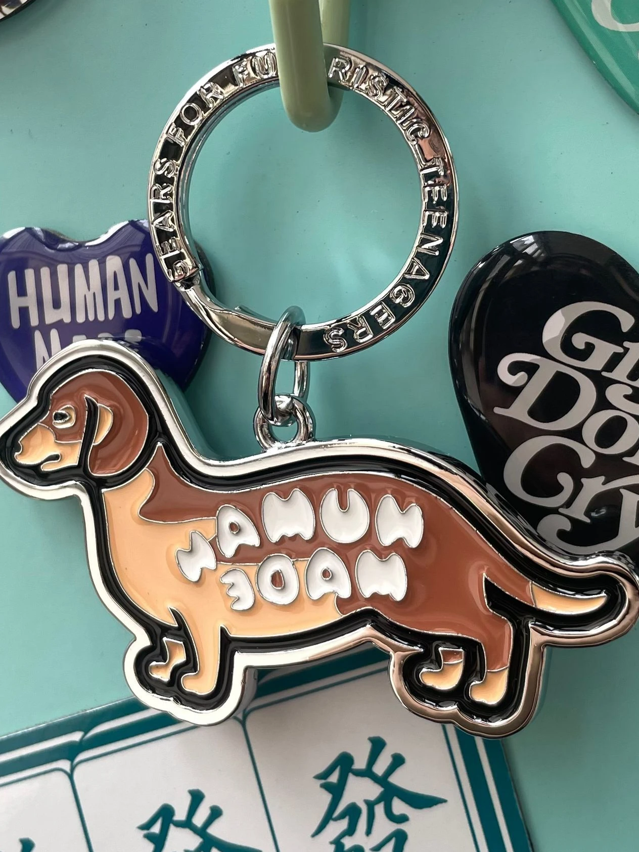 Human Made Dachs Keyring Dax Hound Pattern Keychain Hipster Nigo Pendant