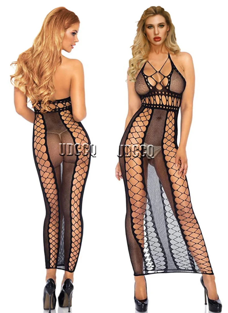 Sexy Lingerie Babydoll longuette Underwear sleepwear costumes Chemises plaid Catsuit product erotic bikini bodysuit long skirt