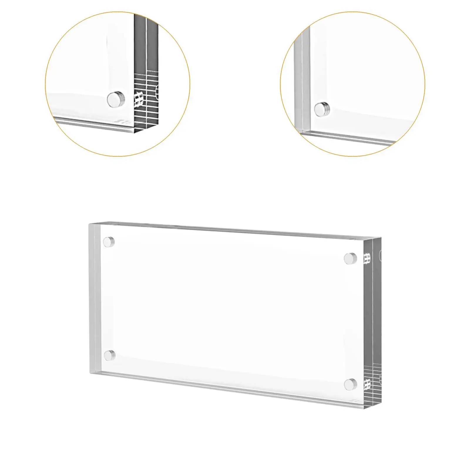Transparent Acrylic Dollar Bill Frame Magnetic Protector Stable Stand for Banknote Stamp Tickets Desk
