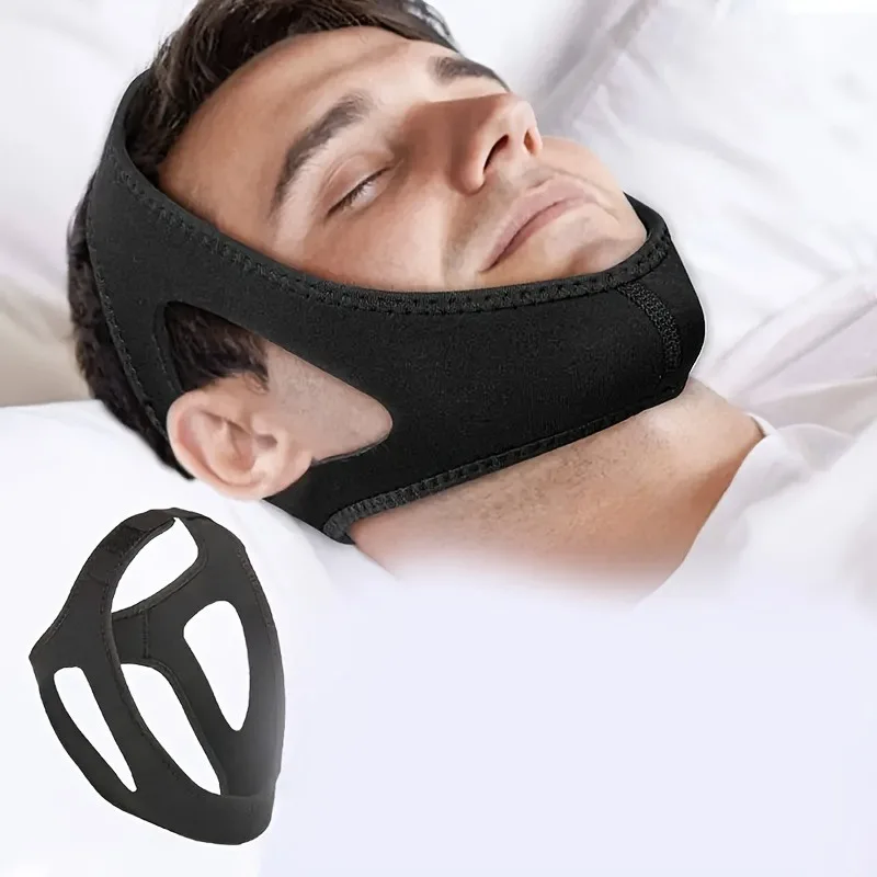 1pc Adjustable Triangular Chin Strap Mouth Breathing Prevention Jaw Support Anti-Snoring Band Facial Lifting Tool