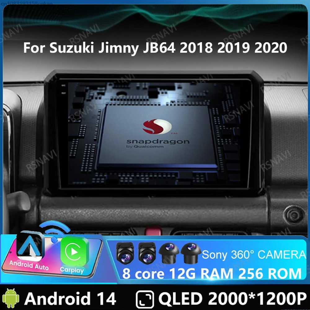 Car Radio Andoird 14 For Suzuki Jimny JB64 2018 2019 2020 DVD Stereo 4G LTE Autoradio 2DIN Multimedia Viedo Player DSP GPS