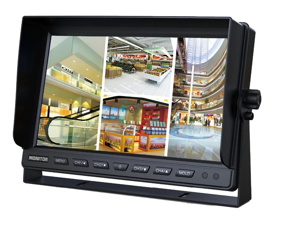 4 CH Quad Remote Control 10.1 Inch HD LCD Digital Panel Car Monitor