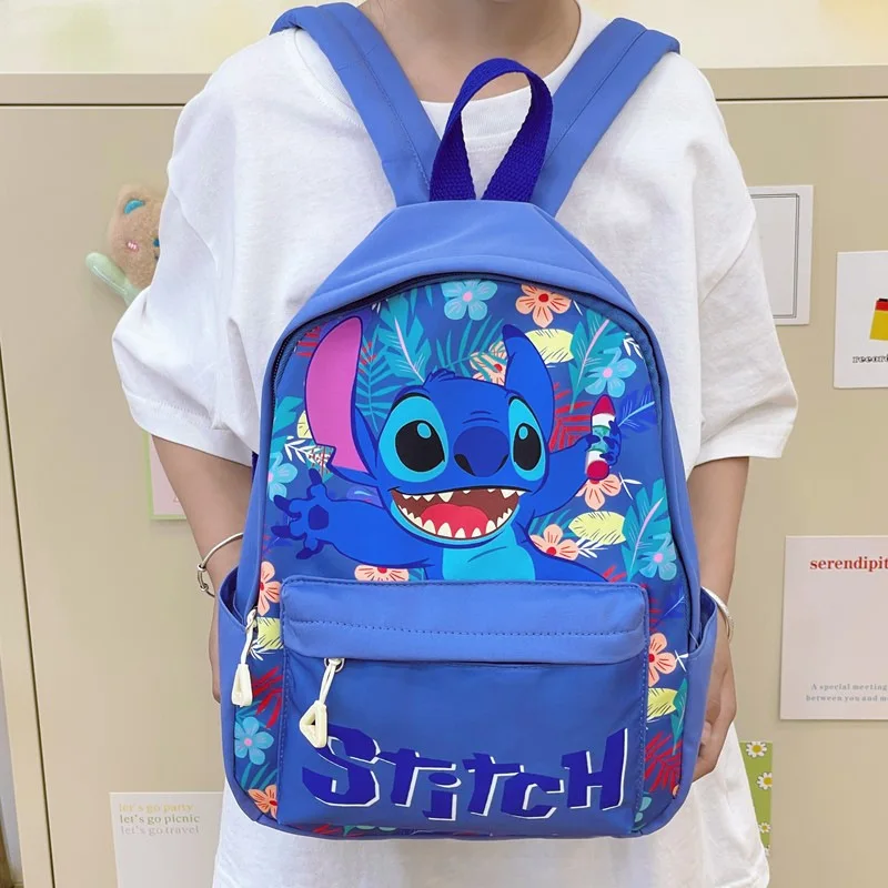 ディズニーかわいいステッチ子供バックパック新しい漫画幼稚園バックパック通学男の子と女の子の小学校と上級クラス