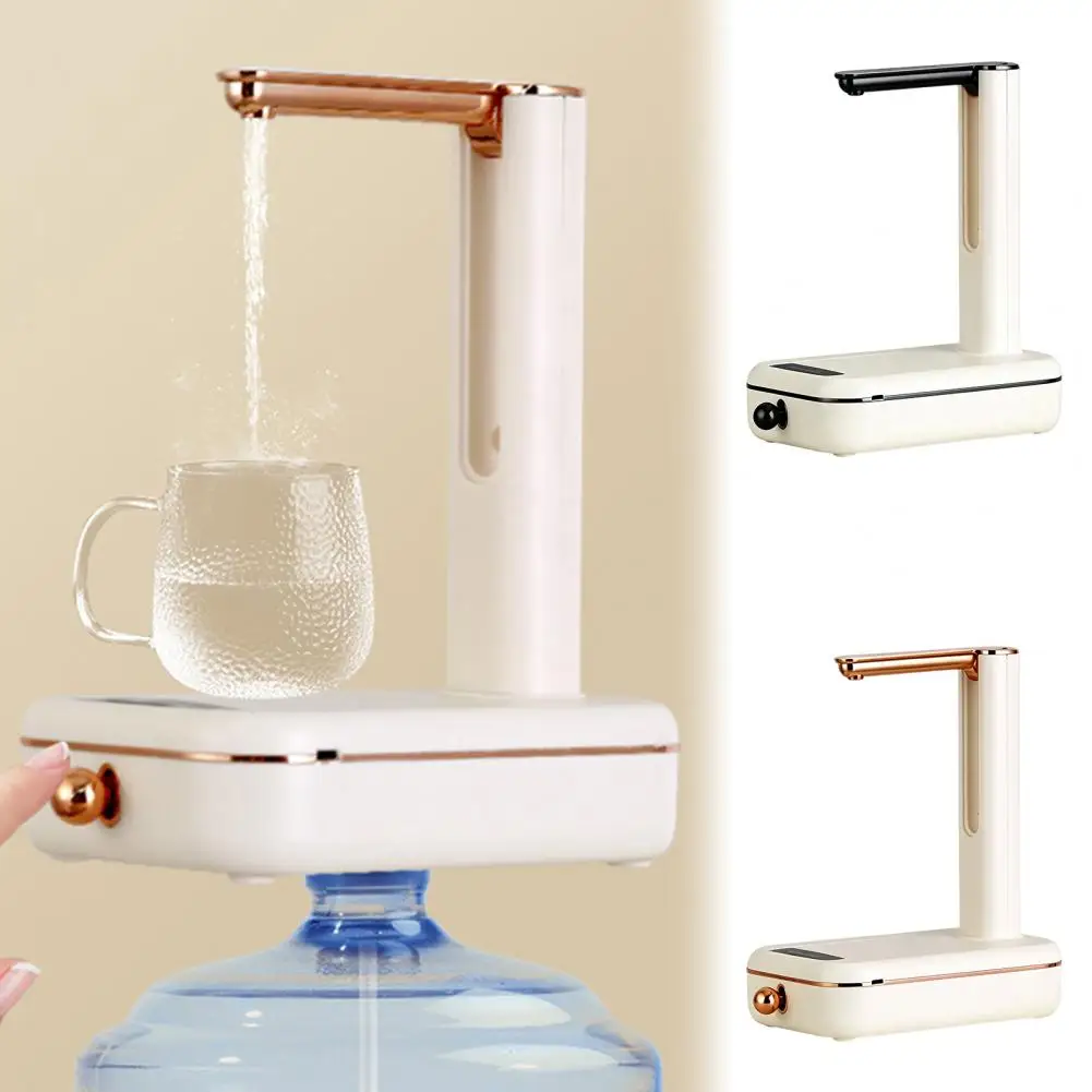 Foldable Smart Desktop Water Dispenser, Electric Bottle Top Pump with 360 Degree Rotating Spout, Quantitative Water Bottle Pump