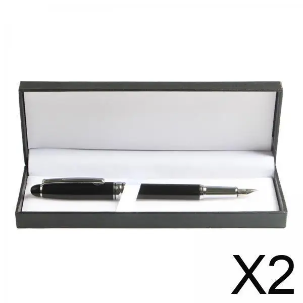 2x قلم حبر، سن رفيع، علبة هدية، خط، قلم كتابة سلس #1