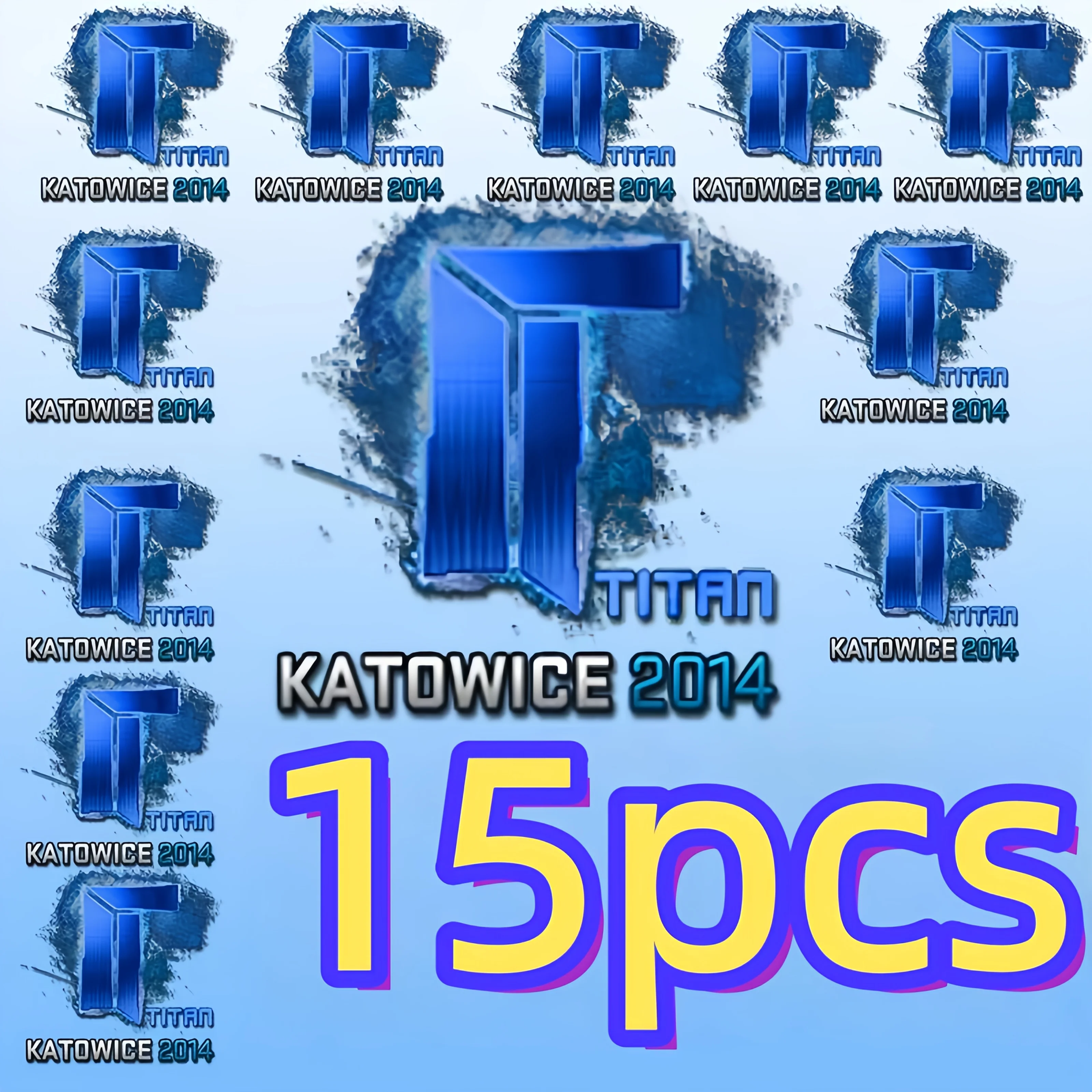 

15PCS/SET Blue Geometric Pattern Stickers for Laptop Car Decor Vinyl Decals