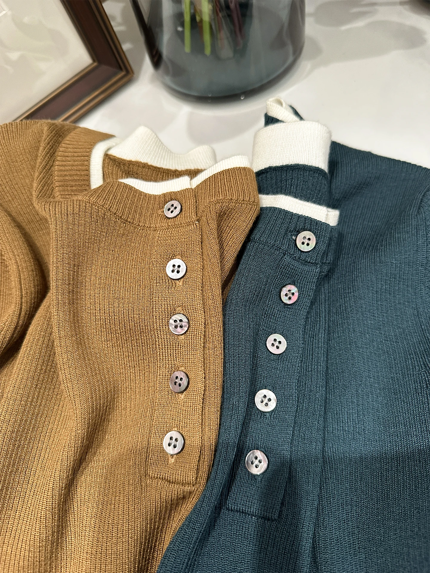 

Women's Knitted Woolen Henry Collar Top Easy to Wear Comfortable Fit Casual Sle Inner Wear Long Sve Autumn Winter Base S...