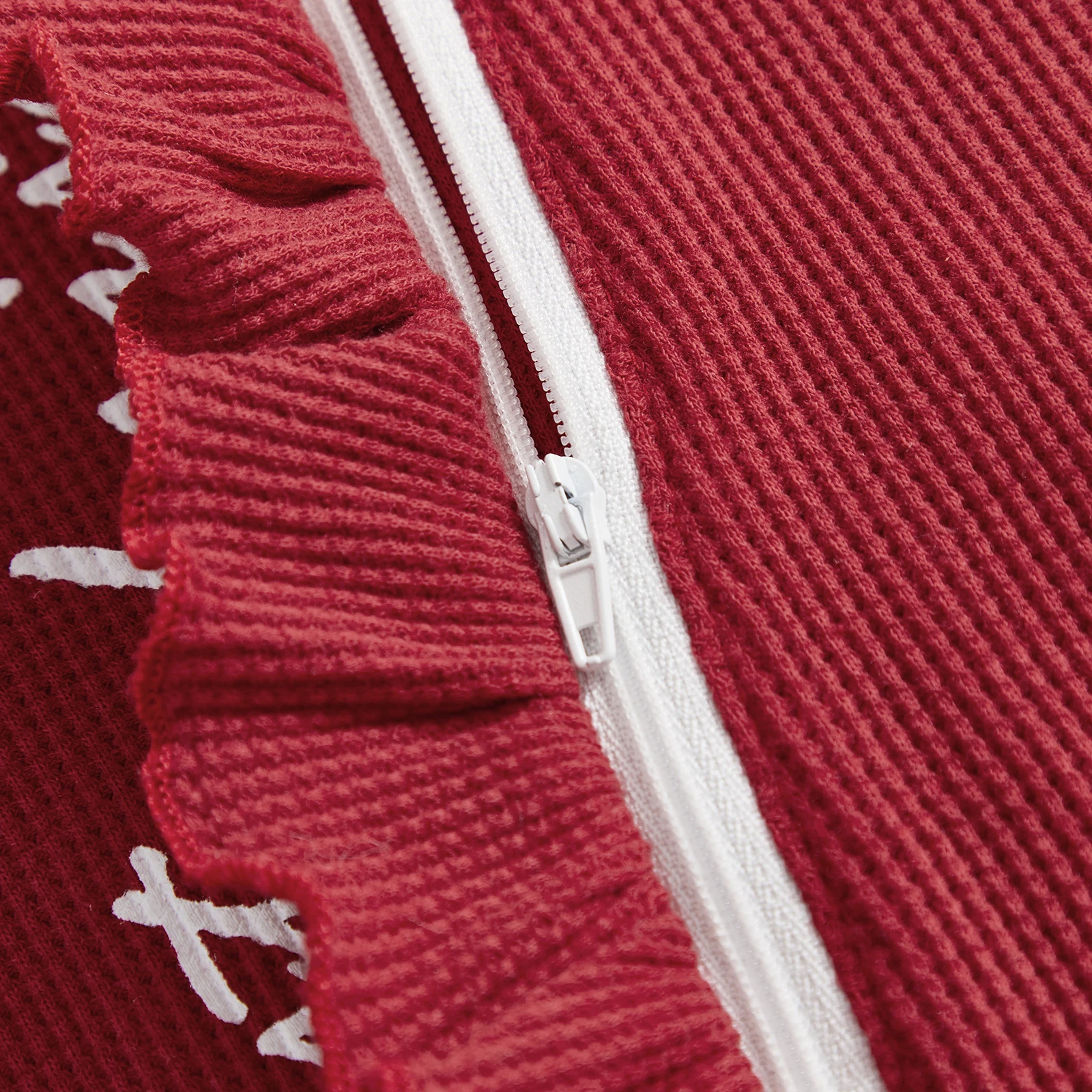 

Newborn Infant Baby Girl Fall Romper Letter Print Long Sleeve Zip Up Round Neck Ruffled Footed Jumpsuit with Headband