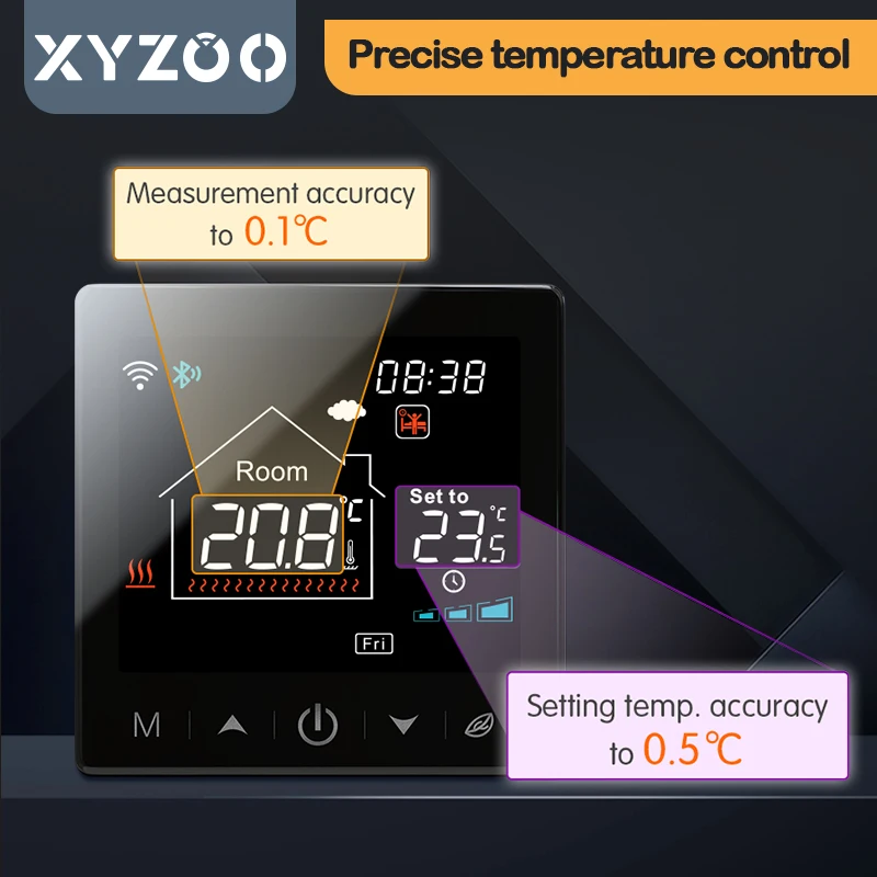 Termostato WiFi inalámbrico para caldera de Gas, controlador de temperatura programable inteligente para calefacción de suelo doméstico, Tuya,