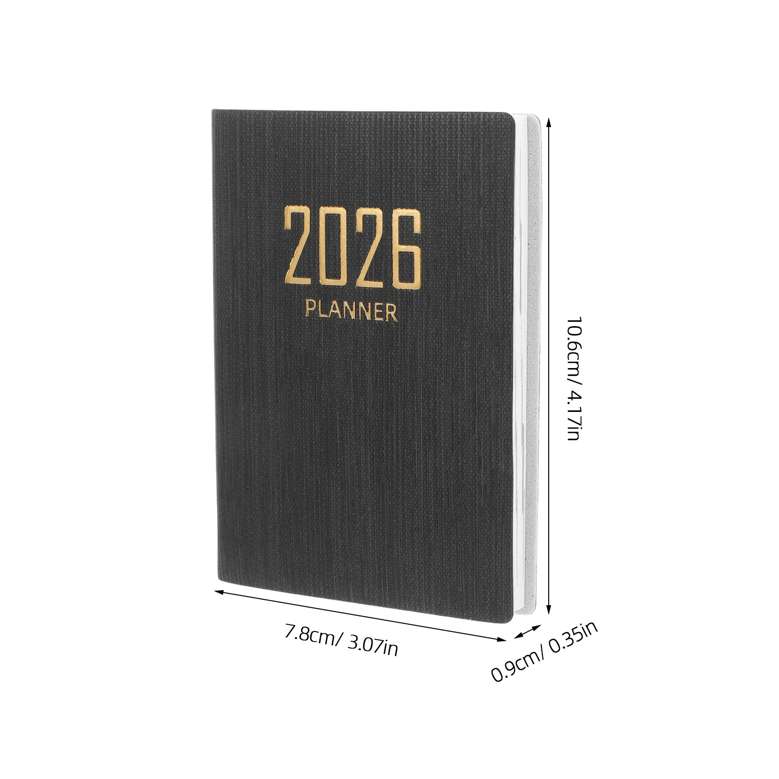 2026 Mini Daily Weekly Monthly Pocket Planner A7 Compact English Agenda Book for Students Professionals Thick Paper PU