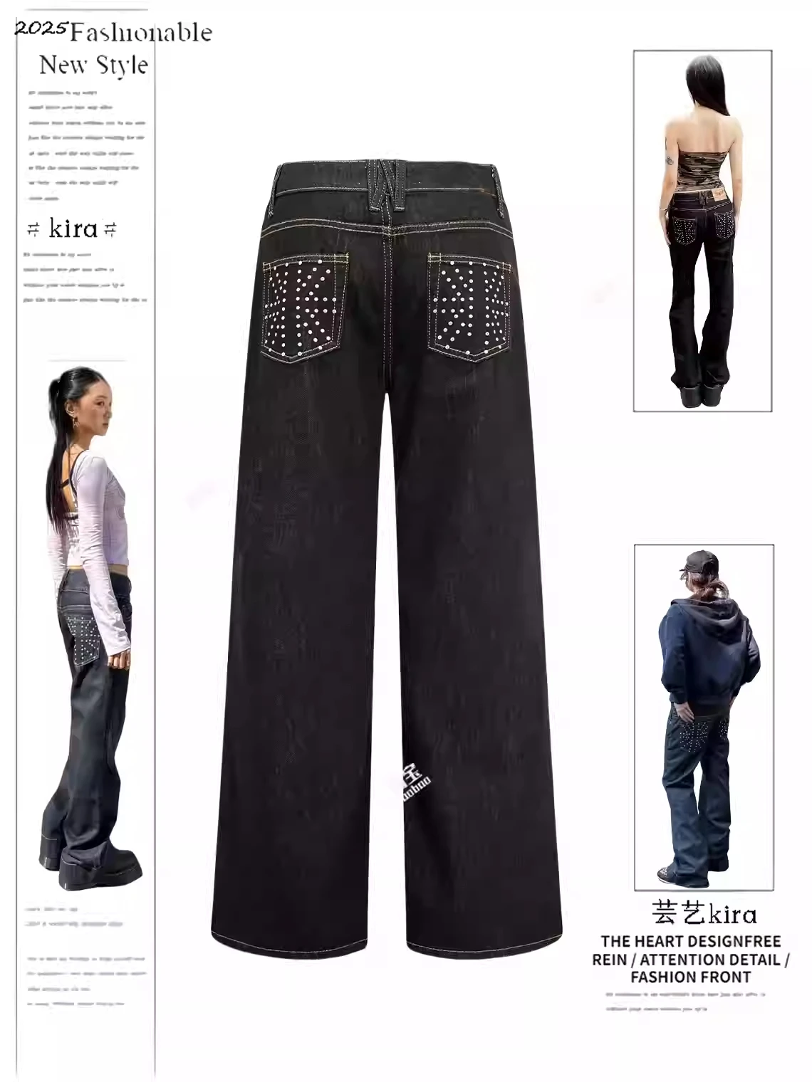 

Осень-зима 202, женские джинсовые брюки, мешковатые джинсы в американском стиле ретро Y2K с низкой посадкой, Harajuku, ковбойская модная японская уличная одежда 2000-х годов