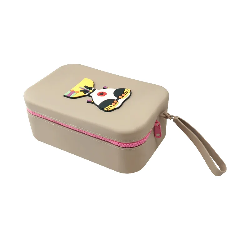 متعددة الأغراض حقيبة مستحضرات التجميل سيليكون حقيبة التخزين المنظم سحاب عازل للماء حمل كيس مزموم صندوق الغبار سعة كبيرة B1 #3